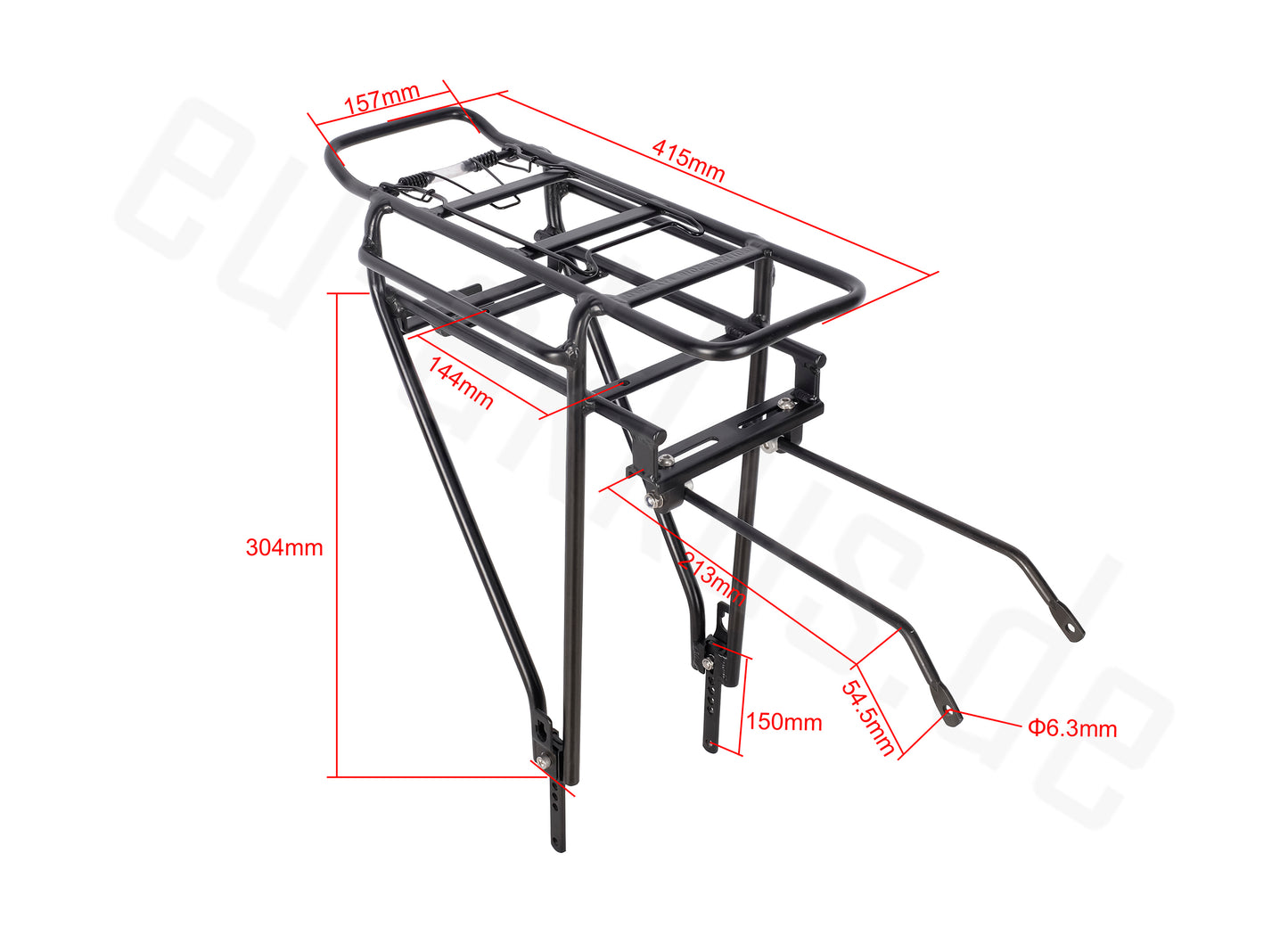 PowerSmart® 27 700C Black Aluminium Bicycle Pannier Rack Adjustable Carrier Bicycle Pannier Rack