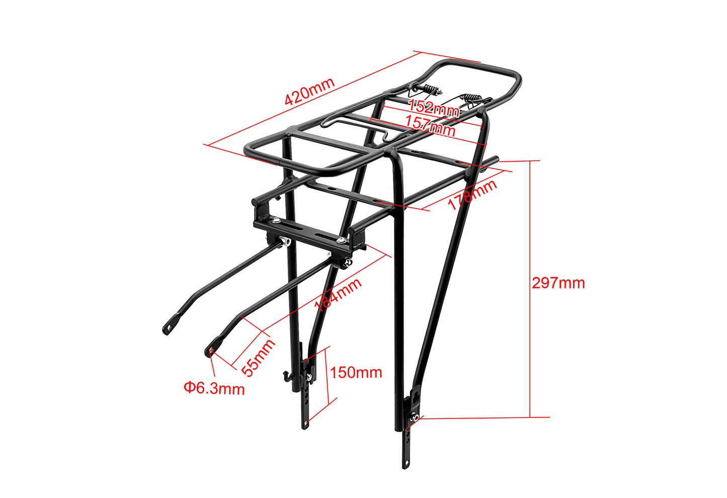 PowerSmart® 20 Mountain Bike City Bike E-Bike Bicycle Pannier Rack