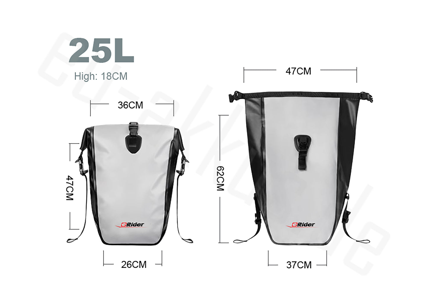 PowerSmart Waterproof Bicycle Bag 25L strong and durable