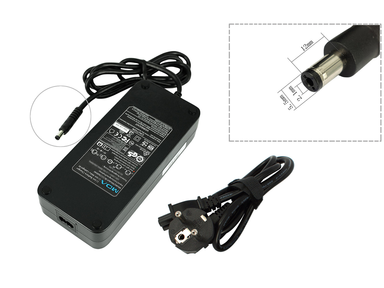 48V 3A charger for batteries from Telefunken, Phylion, NCM and much more (DC 5.5x2.1mm)