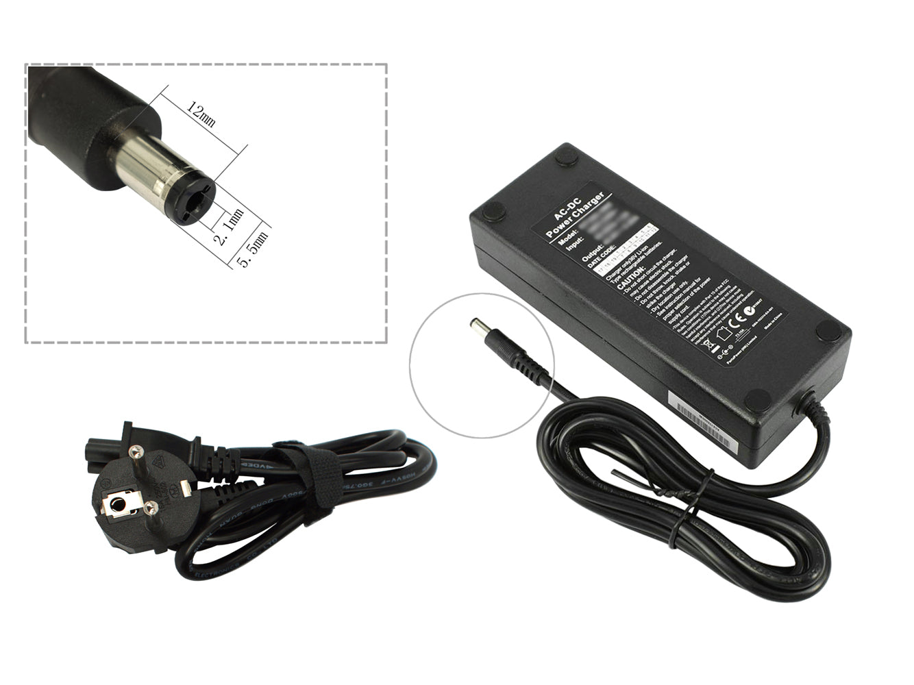 High-quality e-bike charger 48V 1.8A for batteries from LLOBE (DC 5.5×2.1mm)