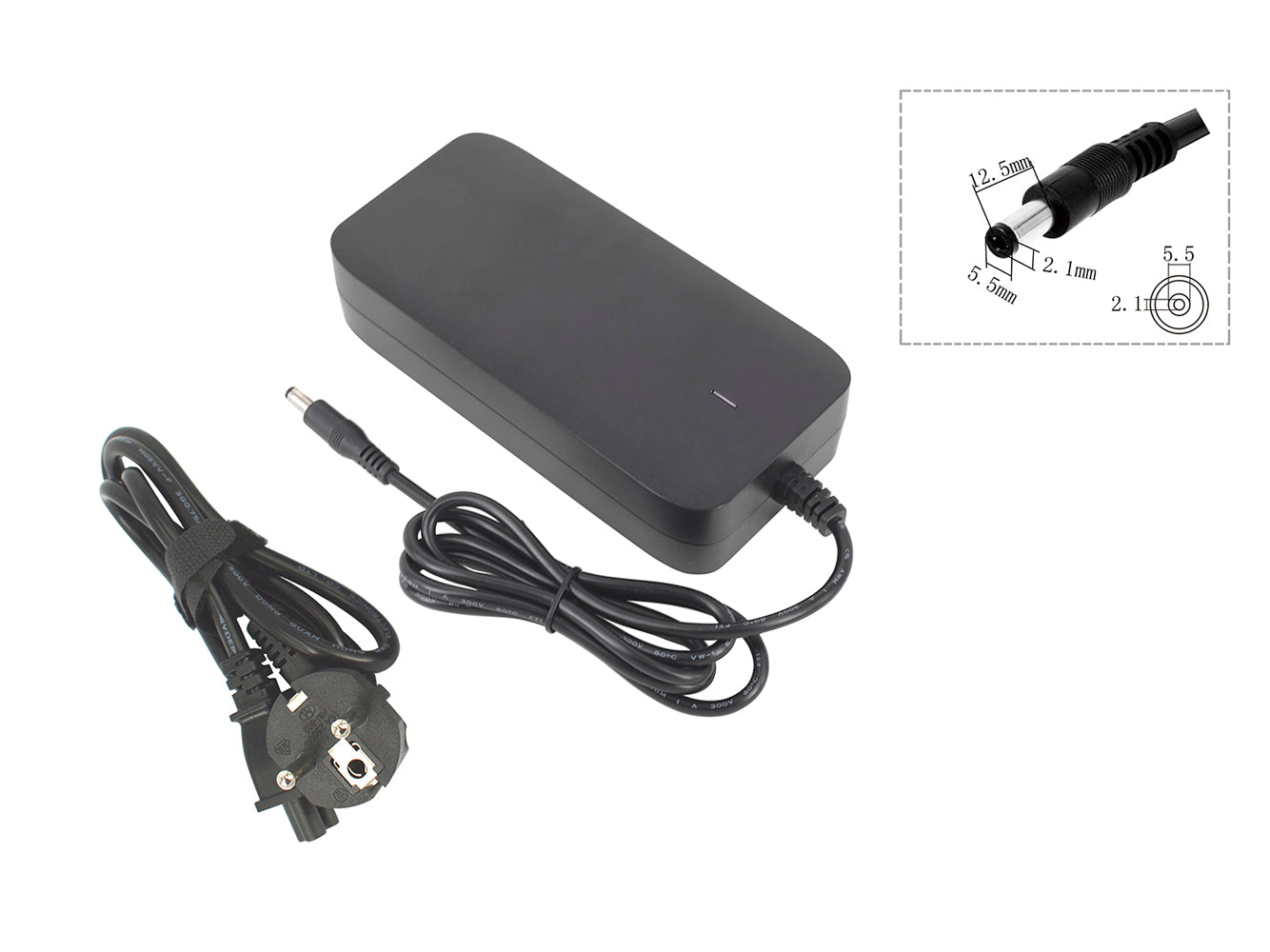 High-quality e-bike charger 36V 3A for batteries from Telefunken, Phylion, Trio, TNLi and much more (DC 5.5x2.1mm)