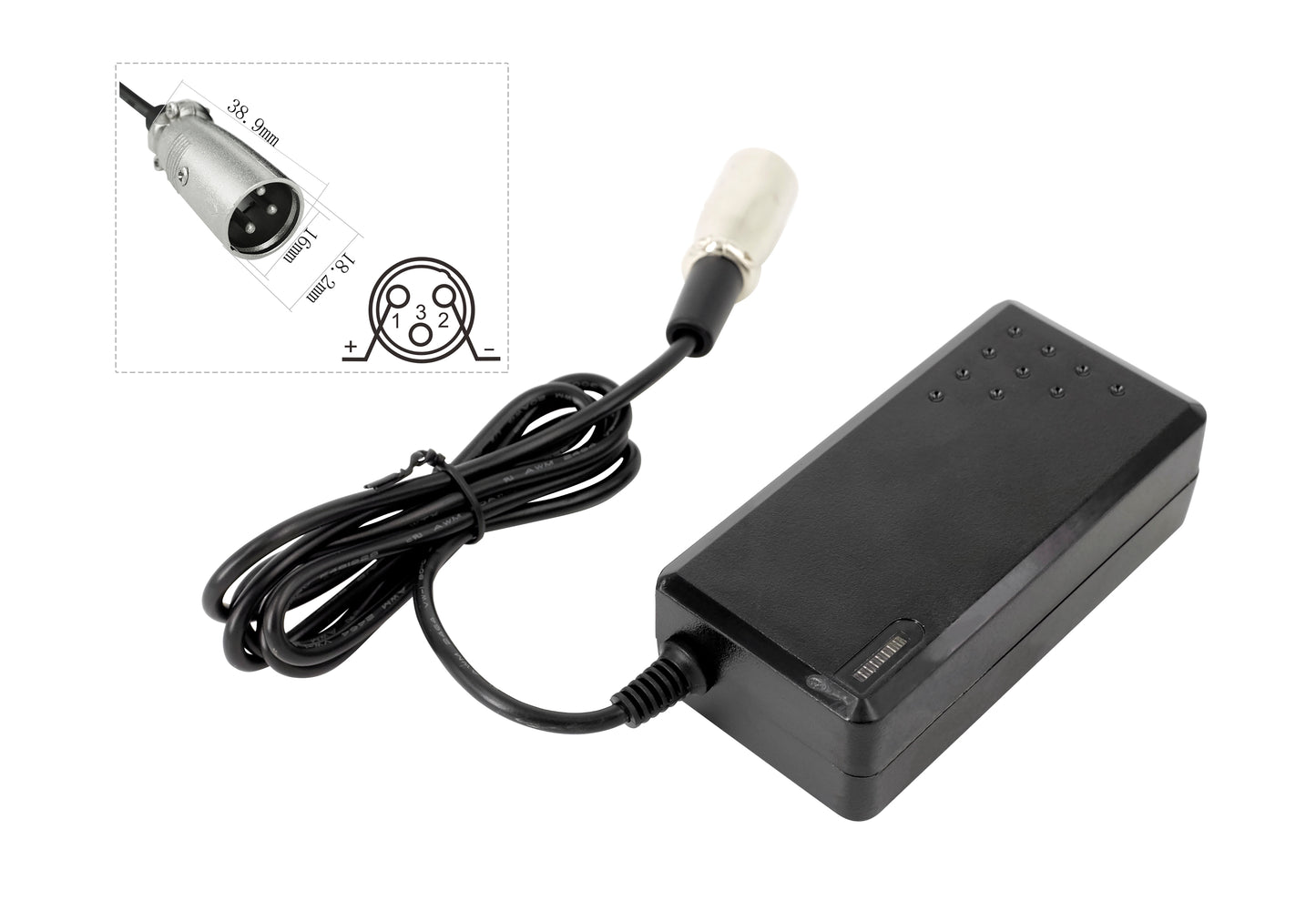 2A 29.4V Charger for 24V Ebike Batteries with XLR-3 connector