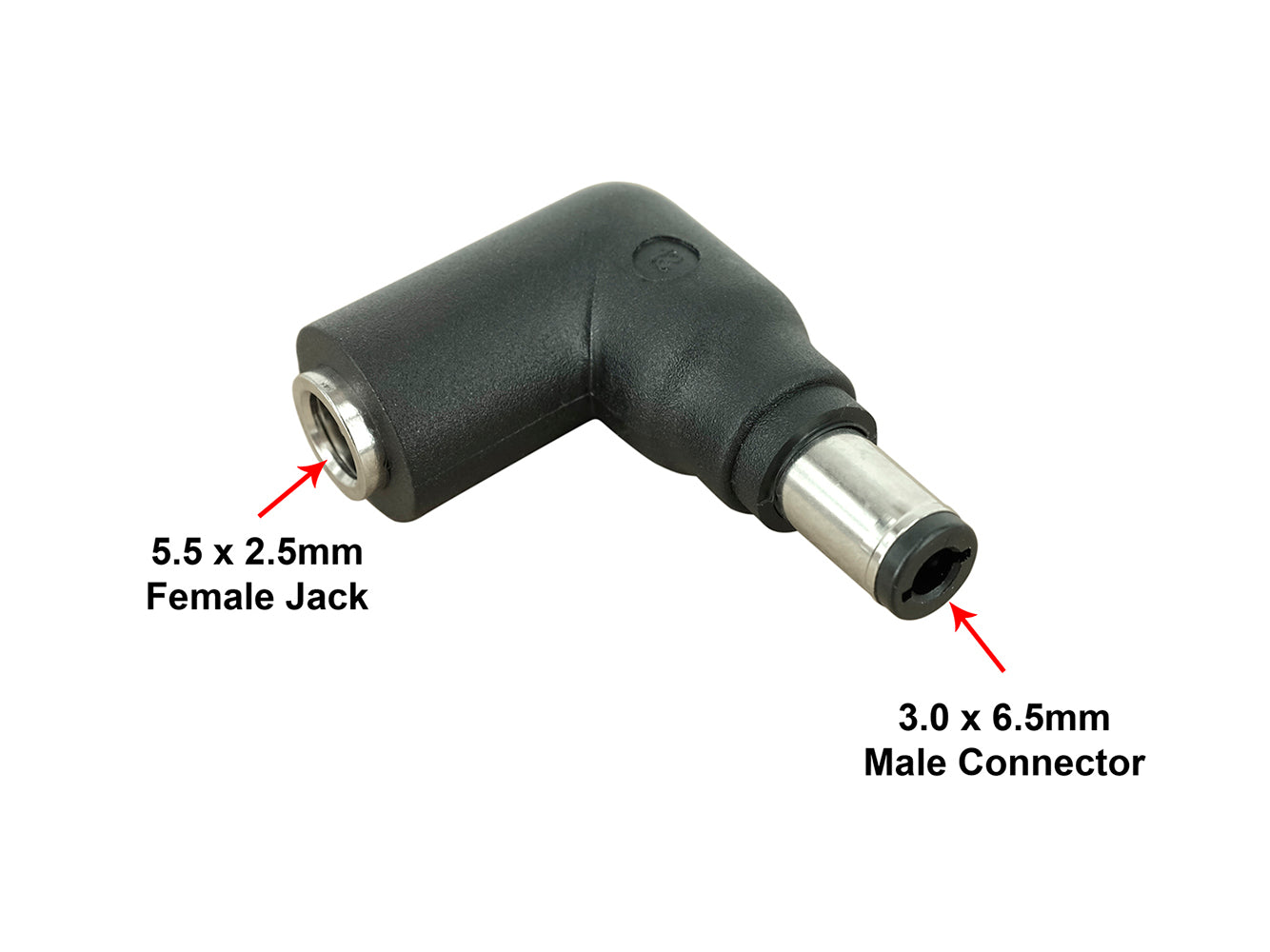 C13 DC Power Connector Plug Tip - 6.5 x 3.0mm Male Connector with 5.5 x 2.5mm Female Jack