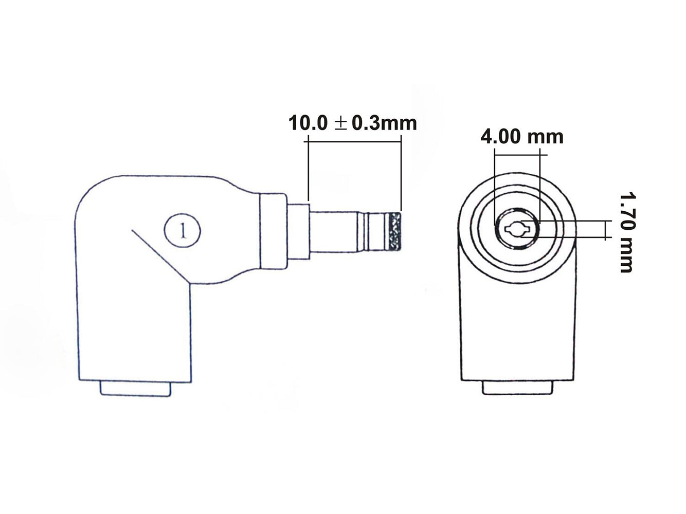 C1 Connector Tip - 4.0 x 1.75mm Male Connector with 5.5 x 2.5mm Female Jack