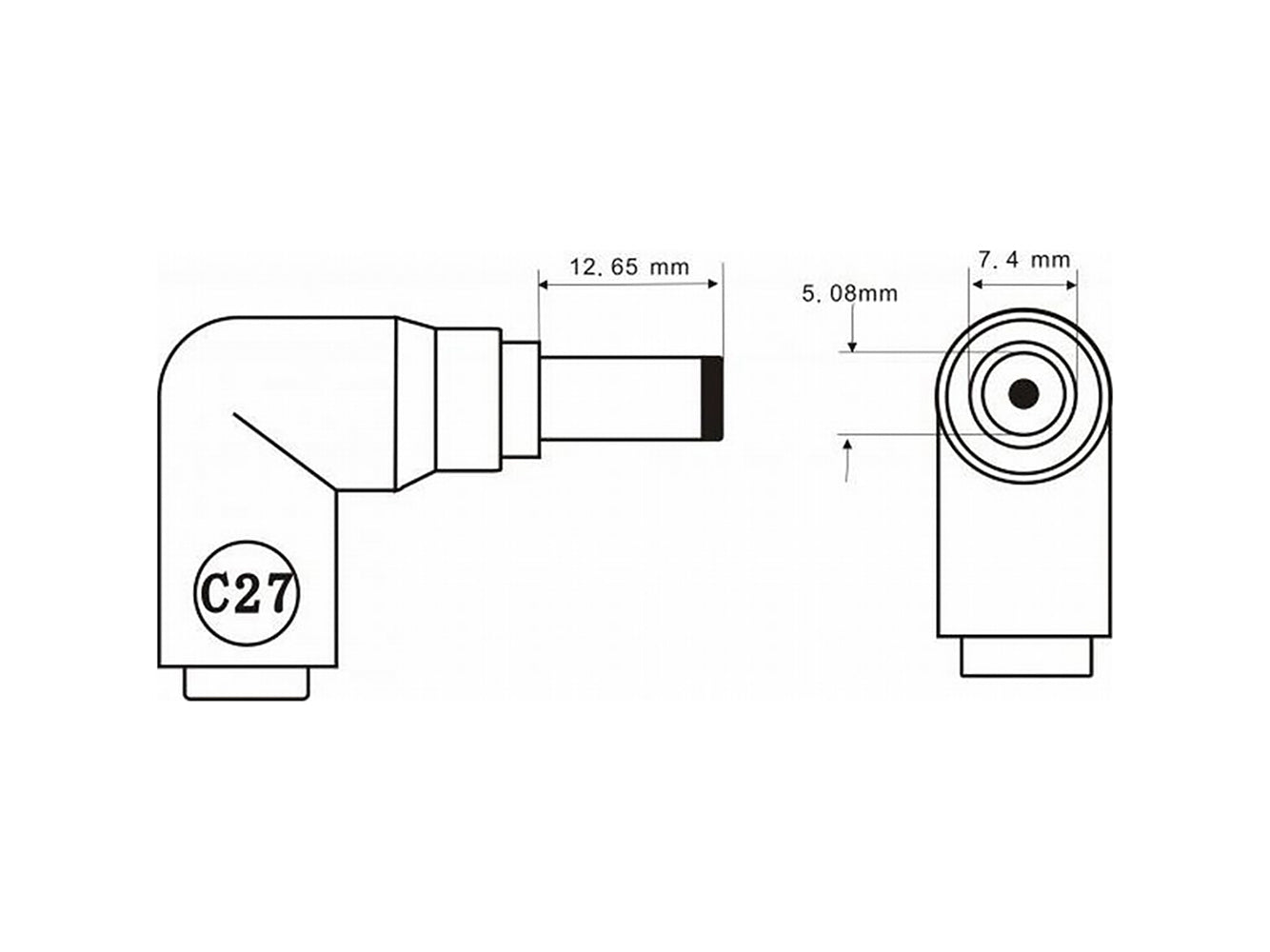 C27 DC Power Connector Tip (7.4 x 5.08mm) for Dell with Built-in Micro-Chip