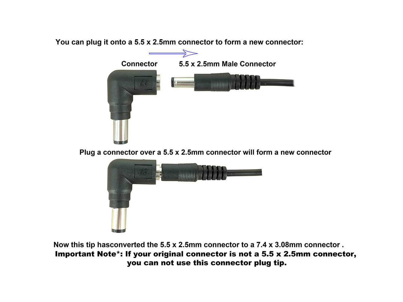 C27 DC Power Connector Tip (7.4 x 5.08mm) for Dell with Built-in Micro-Chip