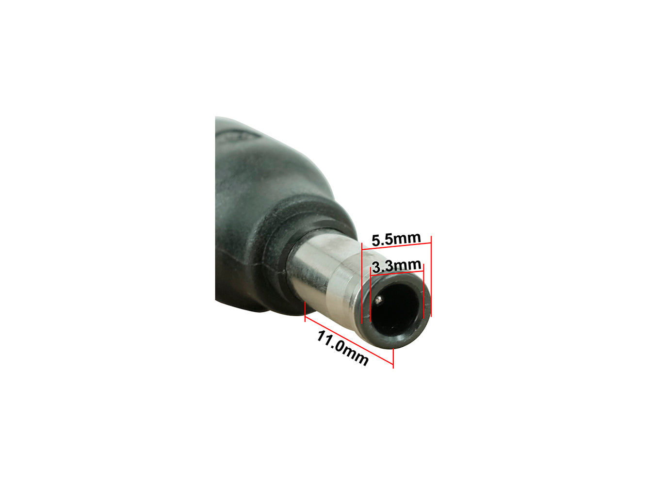 C2 Connector Tip - 5.5 x 3.3mm Connector with Center Pin Male Connector to 5.5 x 2.5mm Female Jack