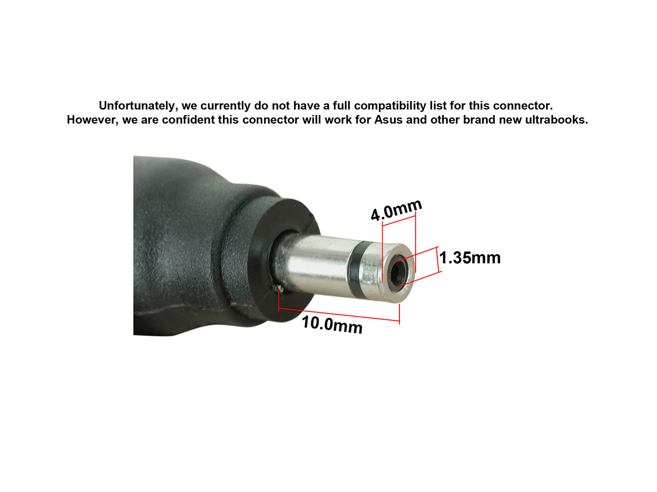 C33 Connector Tip - 4.0 x 1.35mm Male Plug to 5.5 x 2.5mm Female Jack