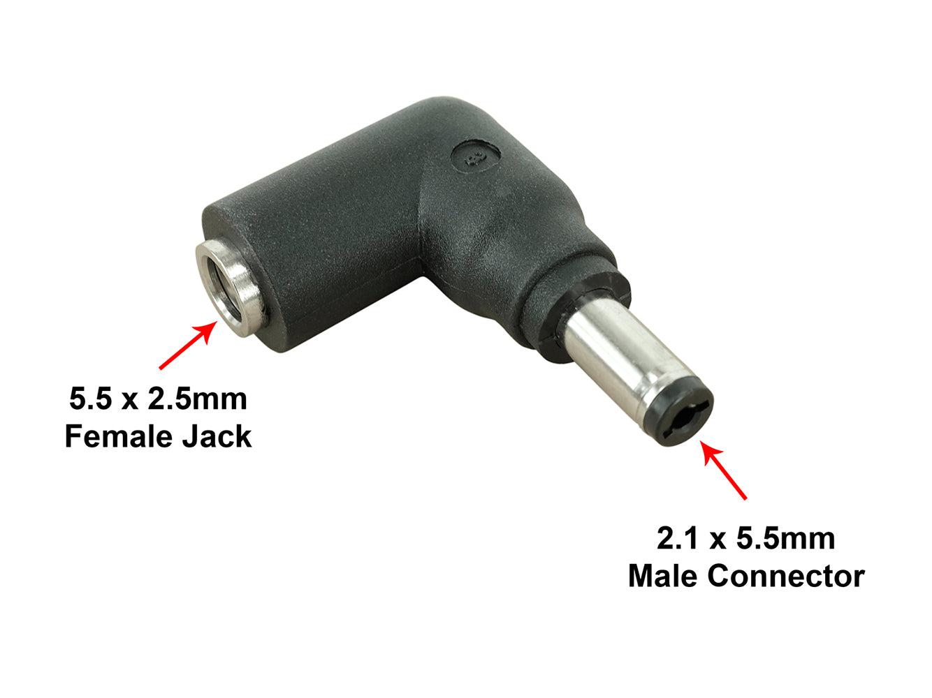 C3 Connector Tip - 5.5 x 2.1mm Male Barrel Connector with 5.5 x 2.5mm Female Jack