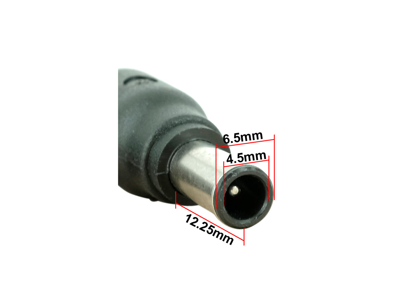 C6 DC Power Connector Tip - 6.5 x 4.5mm Male Connector with Center Pin to 5.5 x 2.5mm Female Jack