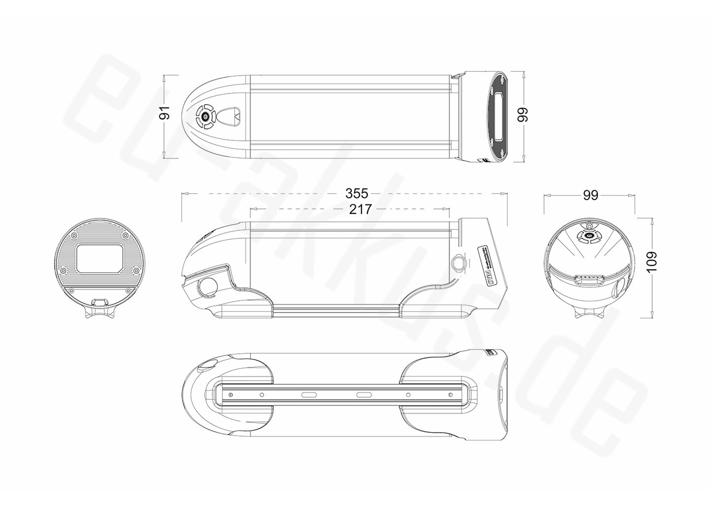 Battery holder for PowerSmart ebike Battery LEB36H45S