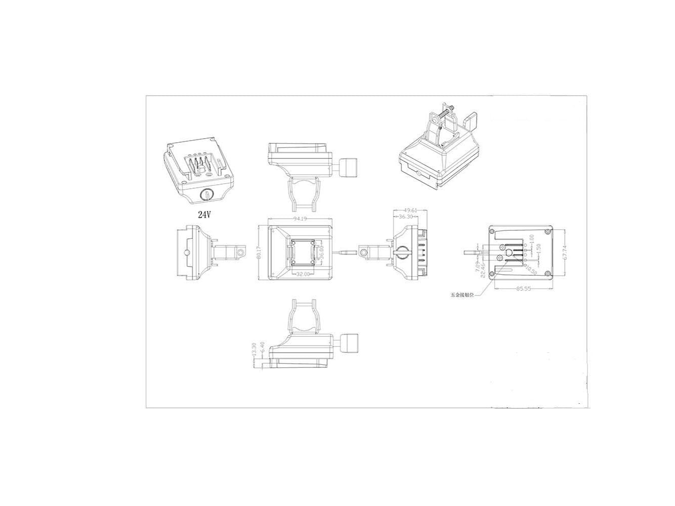 Multi-fit Clipping Bracket for Powersmart 24V ebike Battery LEB24HS99B-1