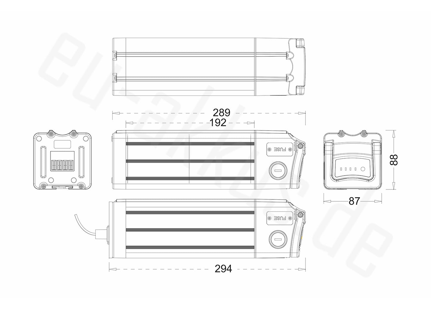 Battery holder for Powersmart ebike Battery LEB36HS97B