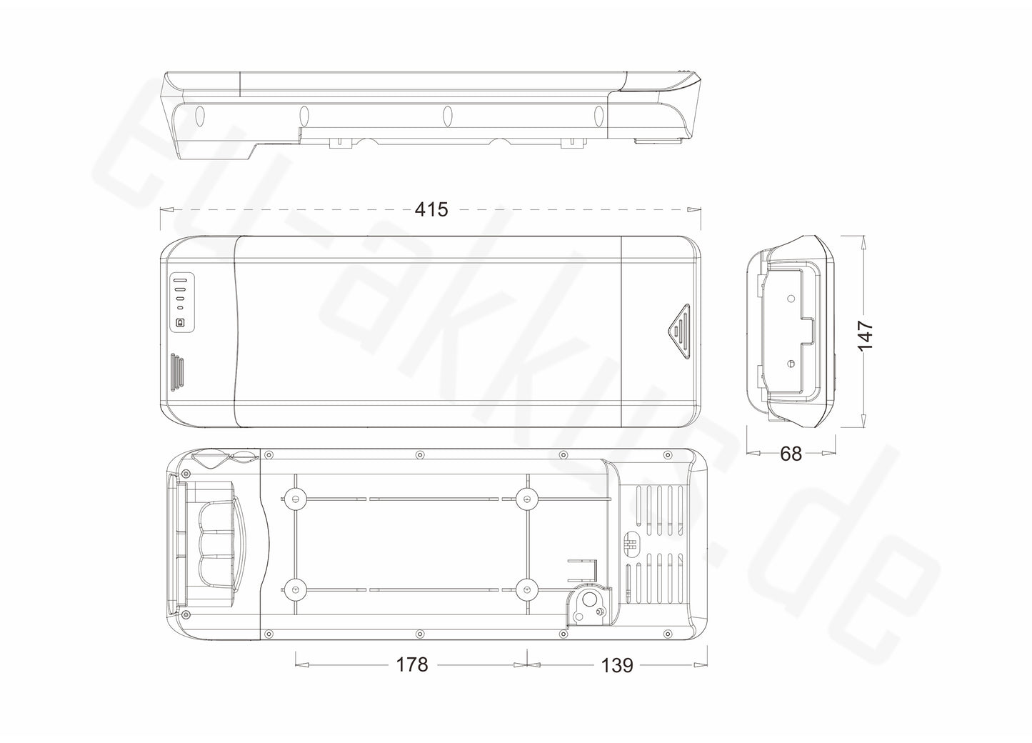 Battery holder for PowerSmart ebike Battery LEB37TPV67B / LEB37V27B