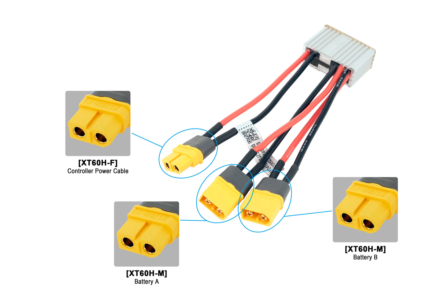 24/36/48V 15A Dual Battery Connector for Two Batteries in Parallel Equalization Module