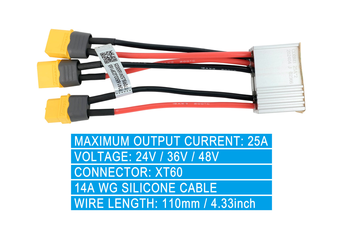 24/36/48V 15A Dual Battery Connector for Two Batteries in Parallel Equalization Module