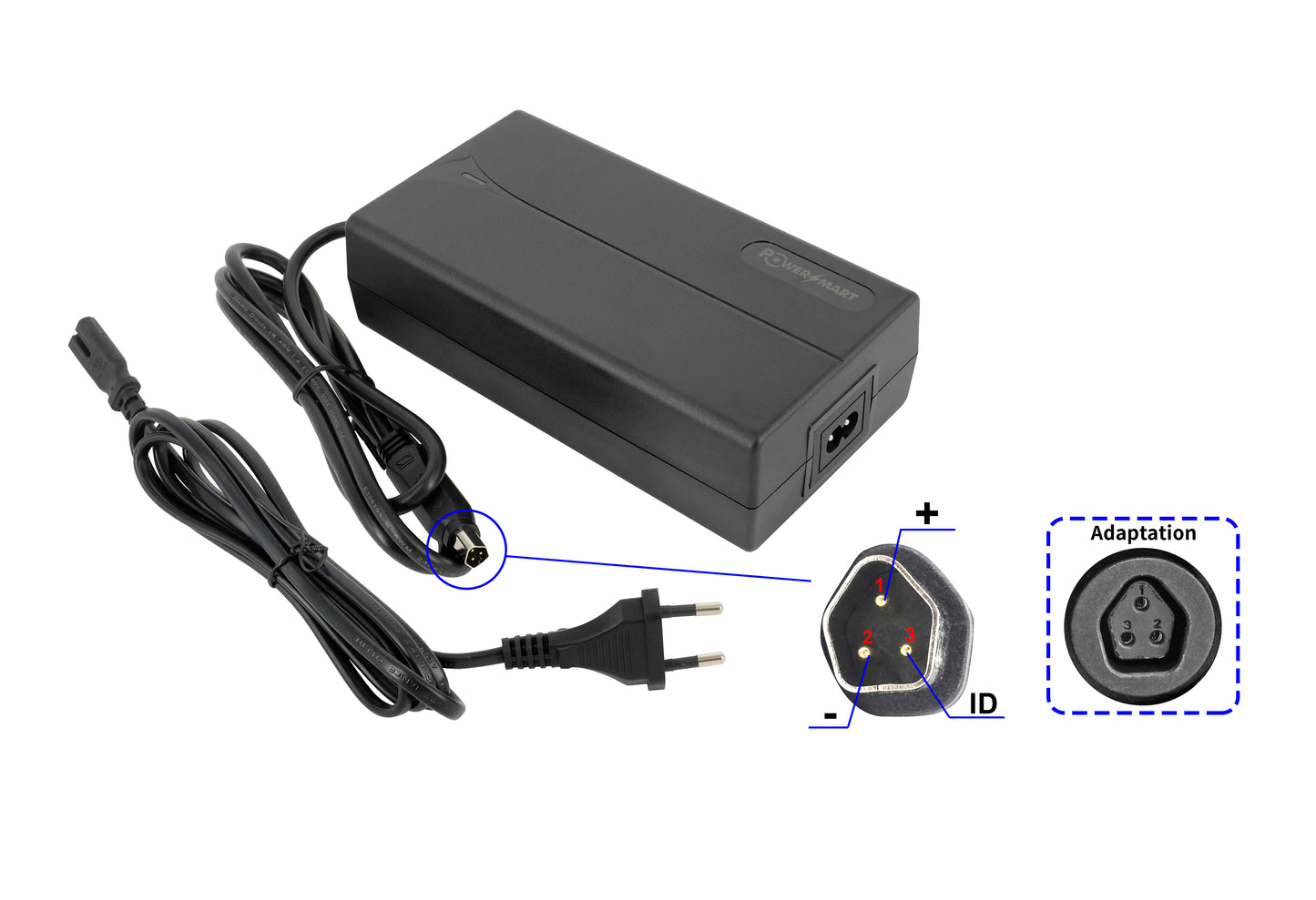 Powersmart E-Bike Charger 48V 2A for Phylion Batteries (Pentagon Plug)