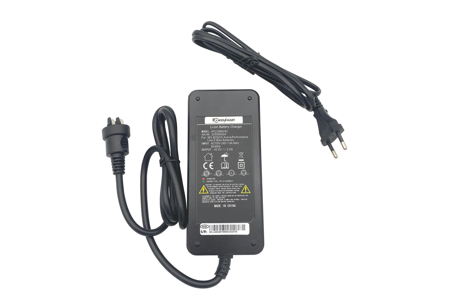 42V 2A AC Adapter Charger For 36V Active/Performance Line Ebike Batteries