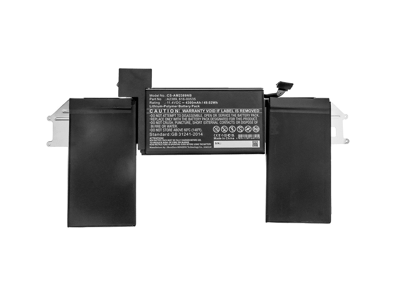 Replacement for Apple MacBook Air (M1 2020) Laptop Battery