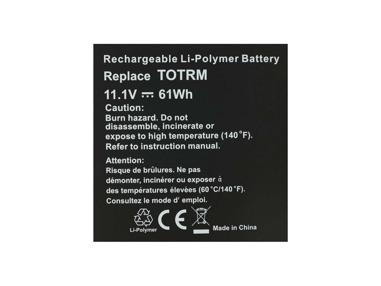 Laptop Battery Replacement for Dell XPS 15 9530 Series, Precision M3800 Series