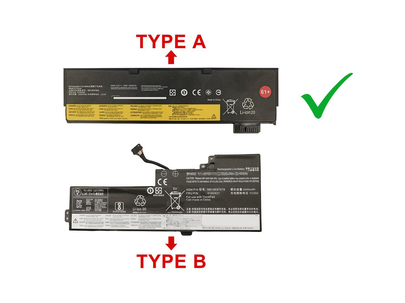 Laptop Battery Replacement for LENOVO Thinkpad T470, ThinkPad A475