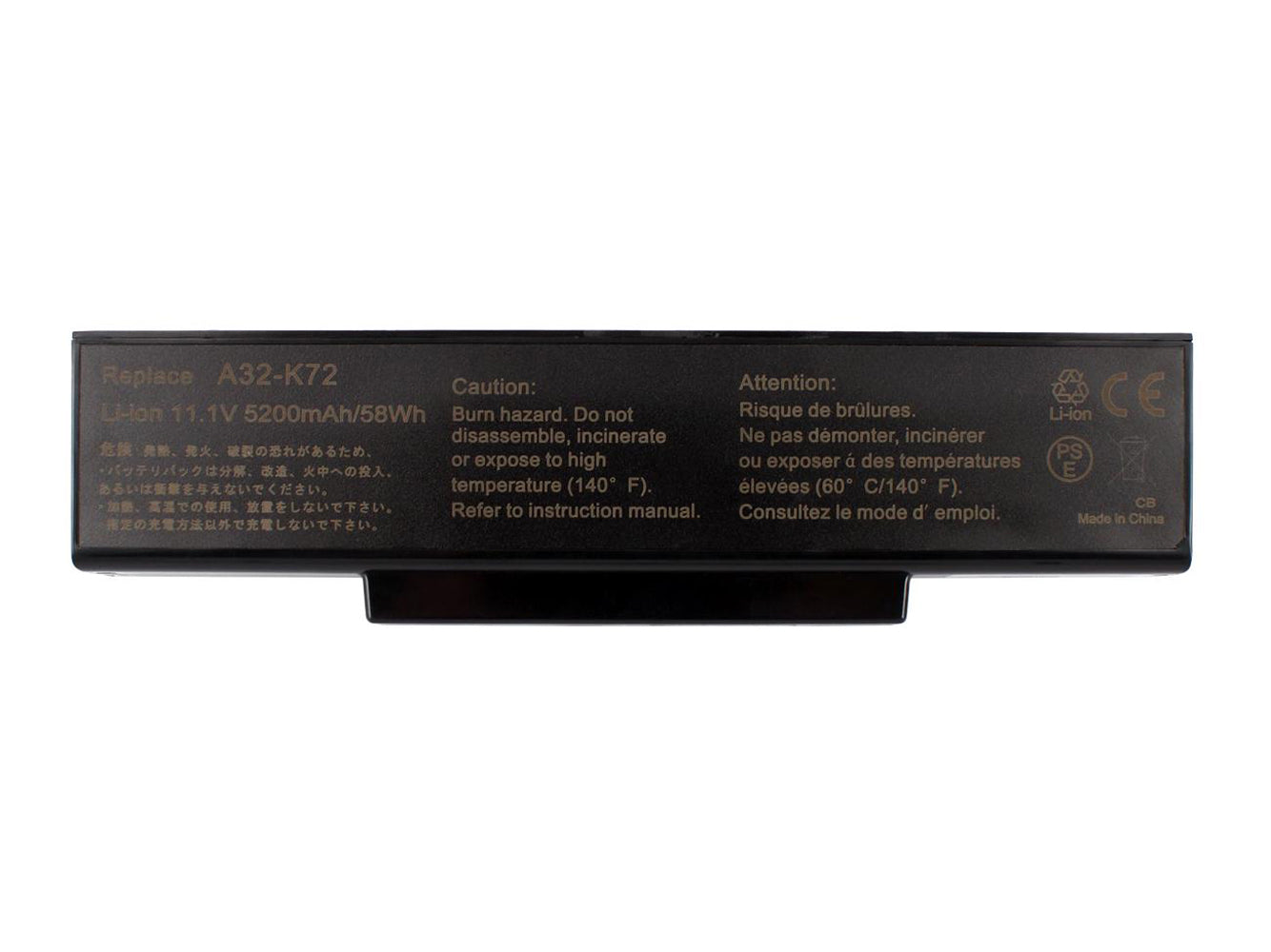 Laptop Battery Replacement for ASUS A72, A72D, A72DR, A72F, A72J, A72JK, A72JR