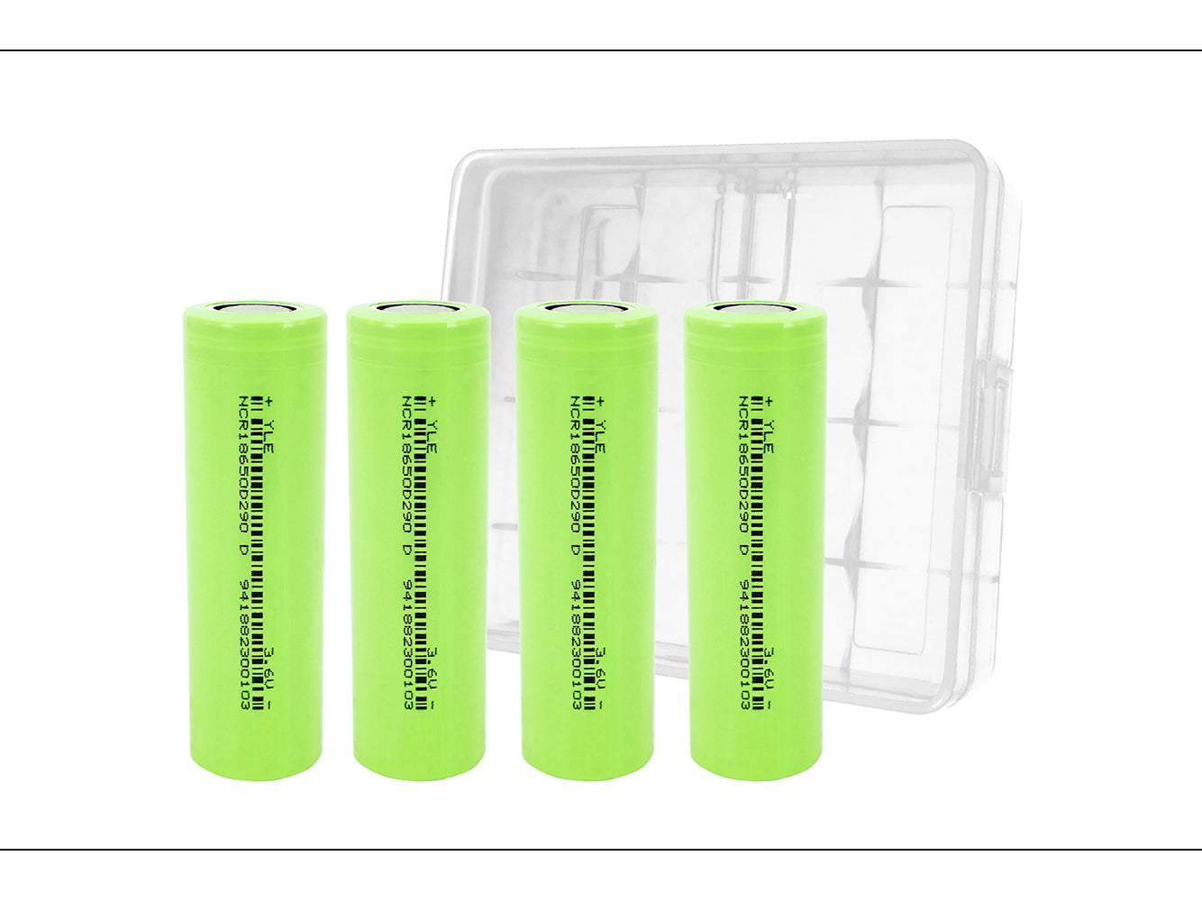 4x 2900mAh 18650 Rechargeable Battery Cells