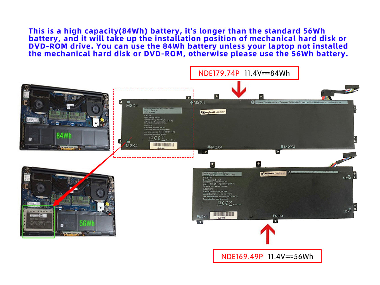 Laptop Battery Replacement for Dell Precision 5510, XPS 15 9550 D1828T, Precision M5510, XPS 15 9550