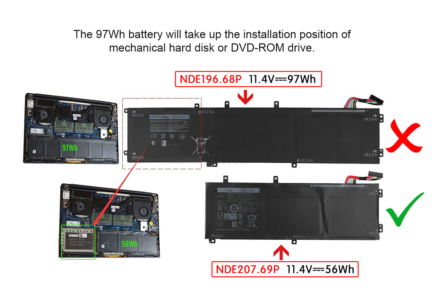 Laptop Battery Replacement for Dell Inspiron 7590, Inspiron7591, Precision 5510